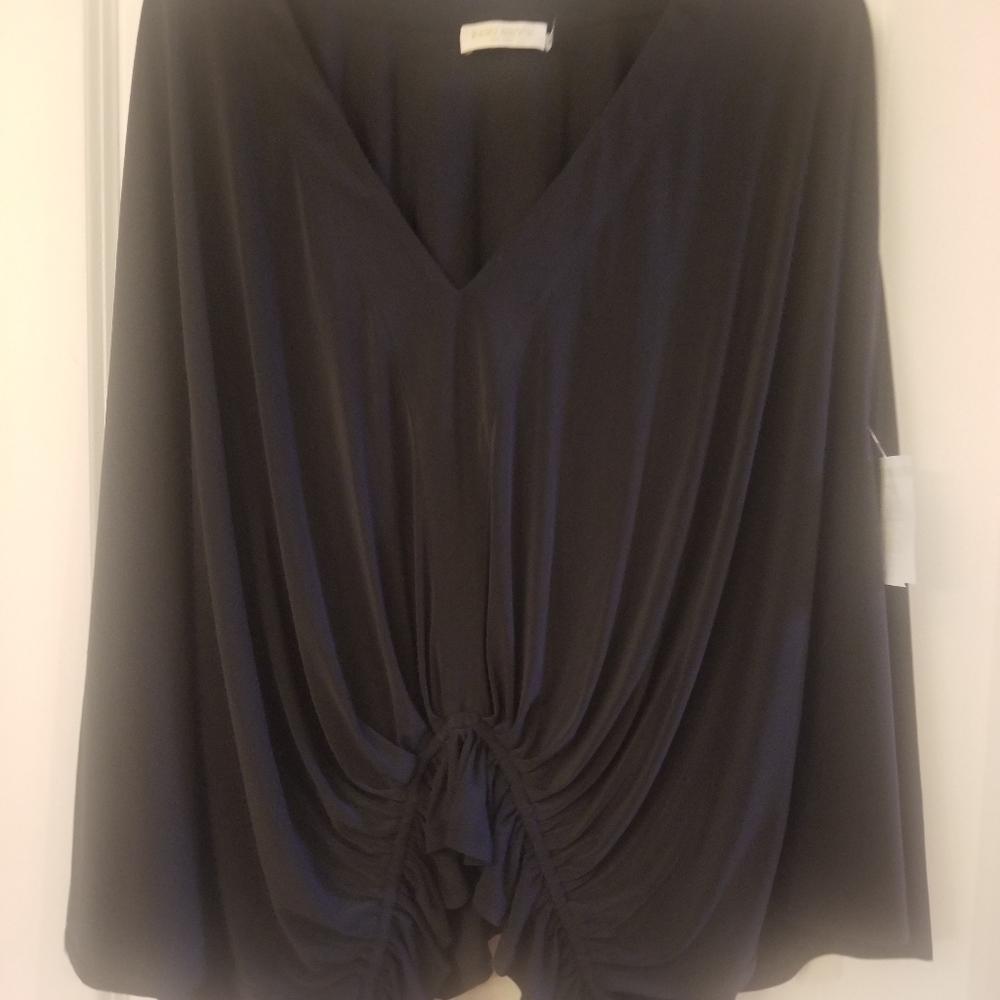 Ramy Brook Women's Black Pearl Ruffle Hem Pullover Blouse Top Size XXL/TTG - Picture 3 of 6